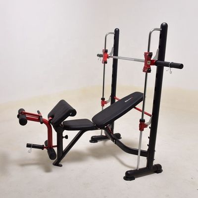 Equipo de gimnasio para hombres de gimnasio rojo Scaut Rack El levantamiento de pesas Banco de ejercicios