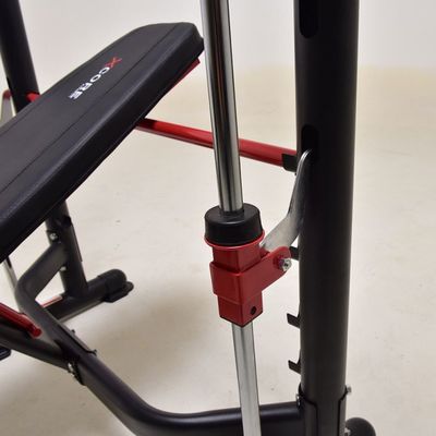 Banco de levantamiento de pesas y bastidor de potencia para entrenamiento de fuerza en gris oscuro
