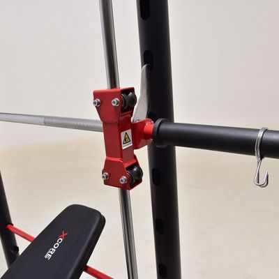 Banco de levantamiento de pesas y bastidor de potencia para entrenamiento de fuerza en gris oscuro