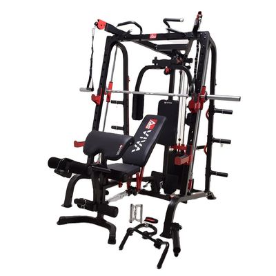 Equipo de estación multifunción negro para ejercicios de gimnasio en casa y entrenamiento de fuerza