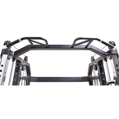 Entrenador de gimnasia integrado Power Rack Fitness Rack en gris plateado para entrenamiento todo en uno