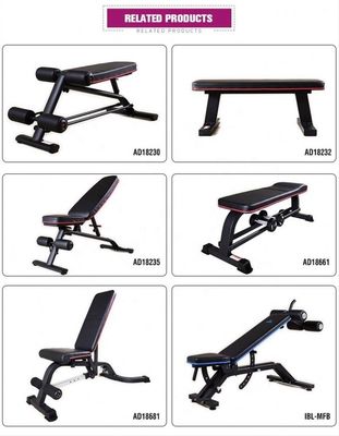 Banco de gimnasio plegable con diseño ajustable, dimensiones montadas 1610*630*1310 mm