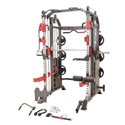 2024 hombre negro Matt 3 en 1 Fitness Power Rack Multifuncional Entrenador máquina Smith