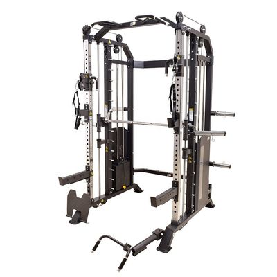 Venta directa Equipo de gimnasio multifuncional para ejercicios Smith máquina con puerto de carga