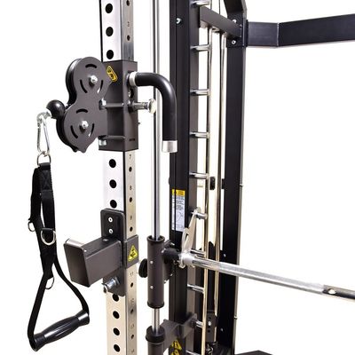 Venta directa Equipo de gimnasio multifuncional para ejercicios Smith máquina con puerto de carga