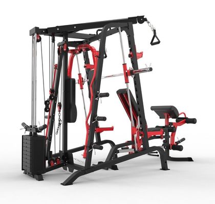 Equipo de gimnasio Grijo/Negro Máquina Smith Multifunción con pila de pesas para el hogar