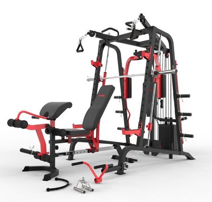 Equipo de gimnasio Grijo/Negro Máquina Smith Multifunción con pila de pesas para el hogar