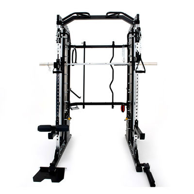Diseño personalizado Plata gris de metal todo en uno entrenador máquina Smith para entrenamientos en casa