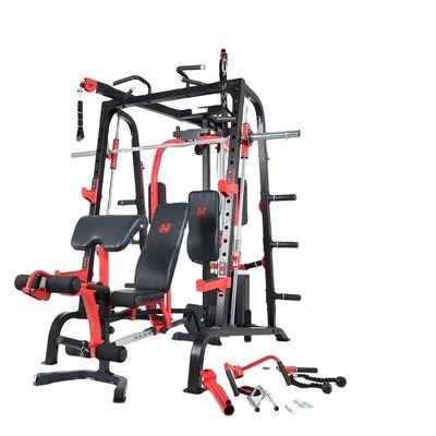Unisex entrenamiento gimnasio squat rack con barra paralela en negro y rojo