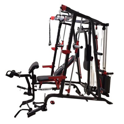 Unisex entrenamiento gimnasio squat rack con barra paralela en negro y rojo