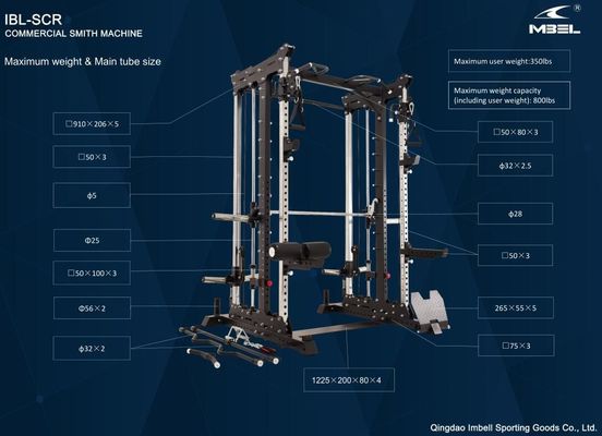 Entrenador de gimnasia integrado multifunción gimnasio de culturismo Smith máquina de sentadillas Power Rack