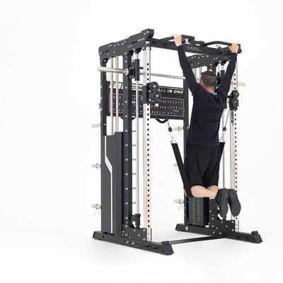 Unisex Entrenamiento de fuerza completo Equipo de acondicionamiento físico Medio bastidor Cajera de energía Gimnasio para el hogar Multifunccional Smith Machine Squat Rack