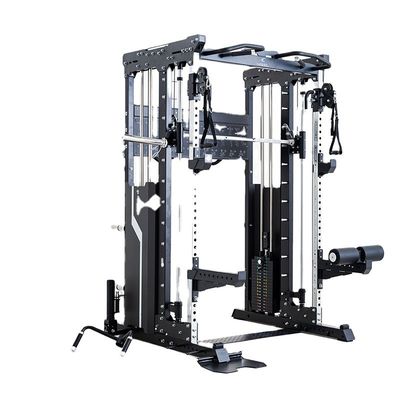 Unisex Entrenamiento de fuerza completo Equipo de acondicionamiento físico Medio bastidor Cajera de energía Gimnasio para el hogar Multifunccional Smith Machine Squat Rack