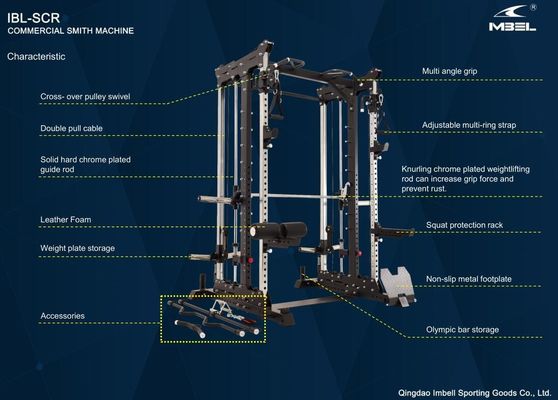 Bodybuilding Multifuncional Pull Up Bar Smith Máquina de sentadillas con polea de cable